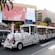 A touring tram designed to look like a train in Cannes, France